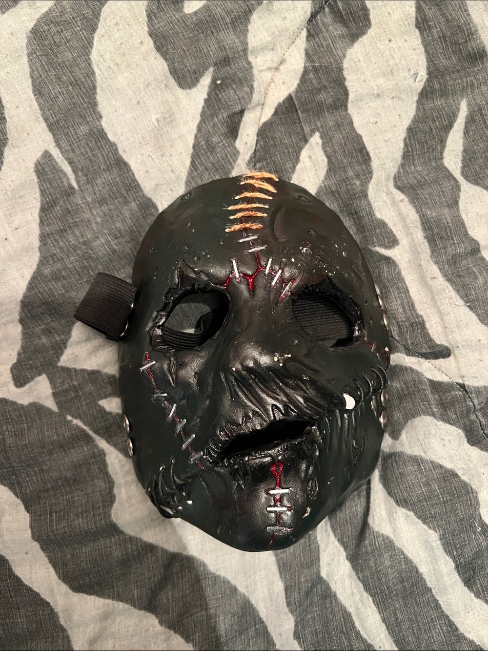 Black Stitched-Looking Horror Mask - Slipknot